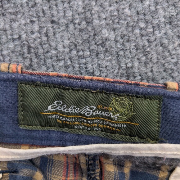 Eddie Bauer Men's Chino Shorts Multicolor Plaid Size 38 100% Cotton Slash Pocket - Picture 10 of 11